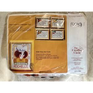 Vintage 1981 NEW Creative Circle 529 KISS THE COOK embroidery crewel kit